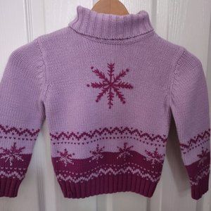 Wintry Snowflakes Turtleneck Sweater